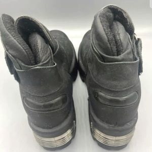 Vintage WICKED ROAD WARRIOR Motorcycle Boots Womens  9 Black Leather. Steel toe.